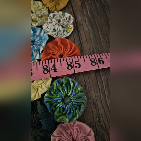 Vintage Handmade Colorful Yo-yo Patchwork Quilt Bedspread King 85.5"x101" - Picture 5 of 16